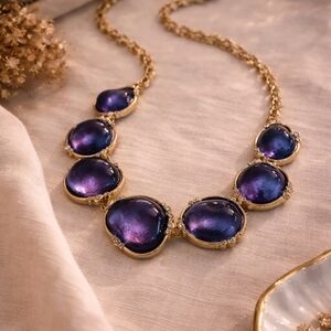 Elegant Purple and Gold Necklace